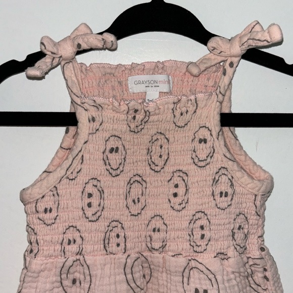 🙂GRAYSON COLLECTIVE🙂 Cotton Bubble in Pale Pink Happy Face - Picture 3 of 9